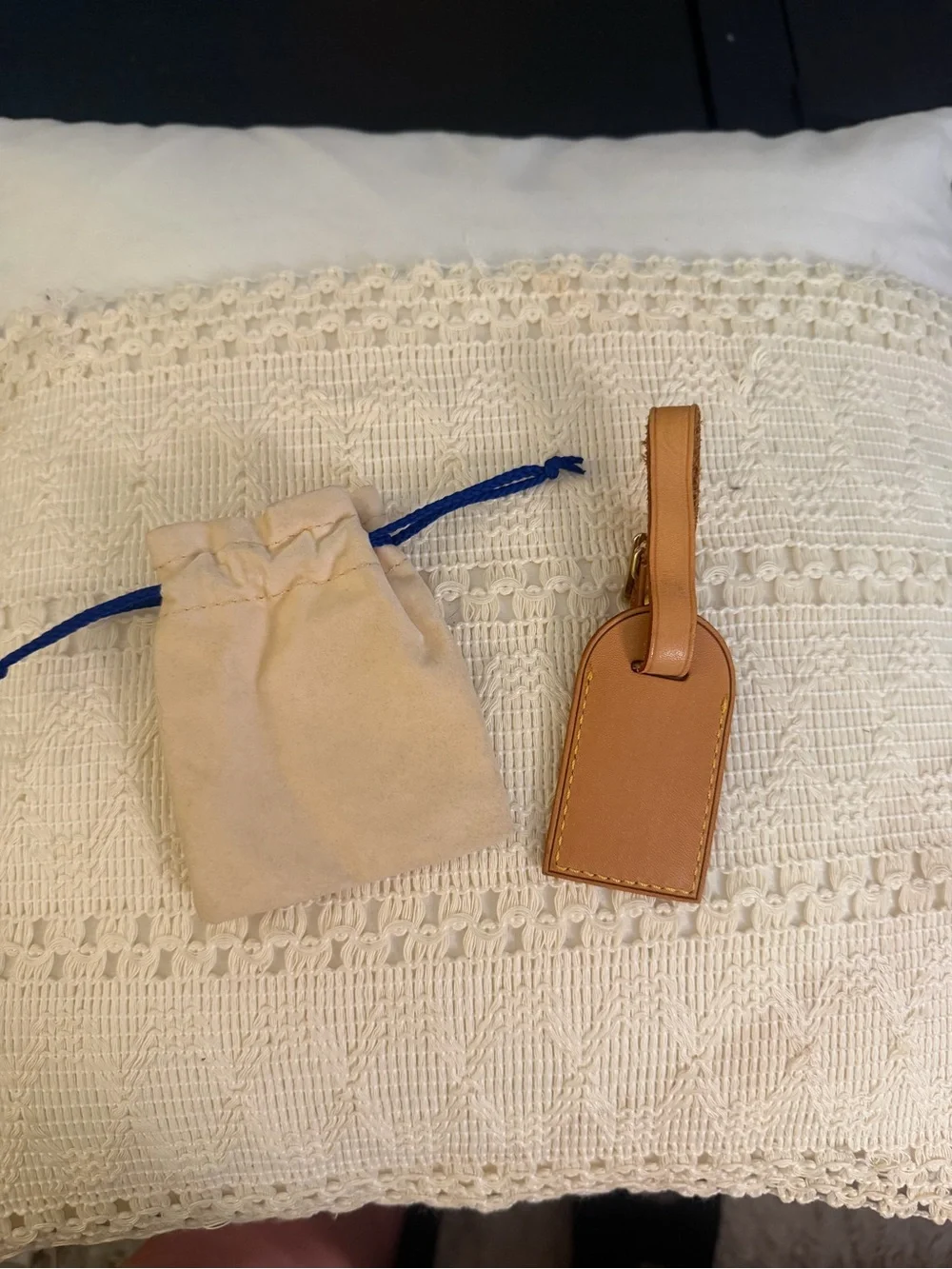 Louis Vuitton Vintage Vachetta Leather Luggage Tag & Strap Set – Made in France